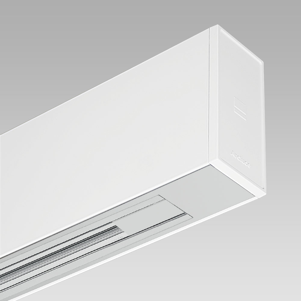 Modular lighting system for indoor lighting, with electrified track for the installation of spotlights and luminaires