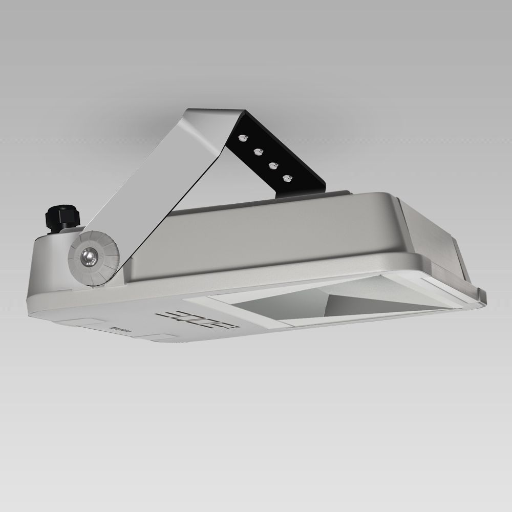 EQOS2 High-bay ceiling-mounted floodlight of the latest generation ideal for lighting large areas.