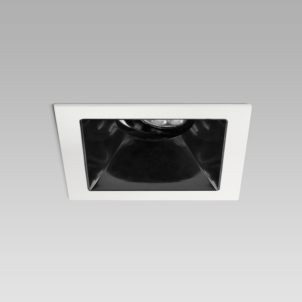 Apparecchi da incasso a soffitto Apparecchio da incasso a soffitto per illuminazione di interni compatto ed elegante, dalla forma quadrata, con cornice o trimless